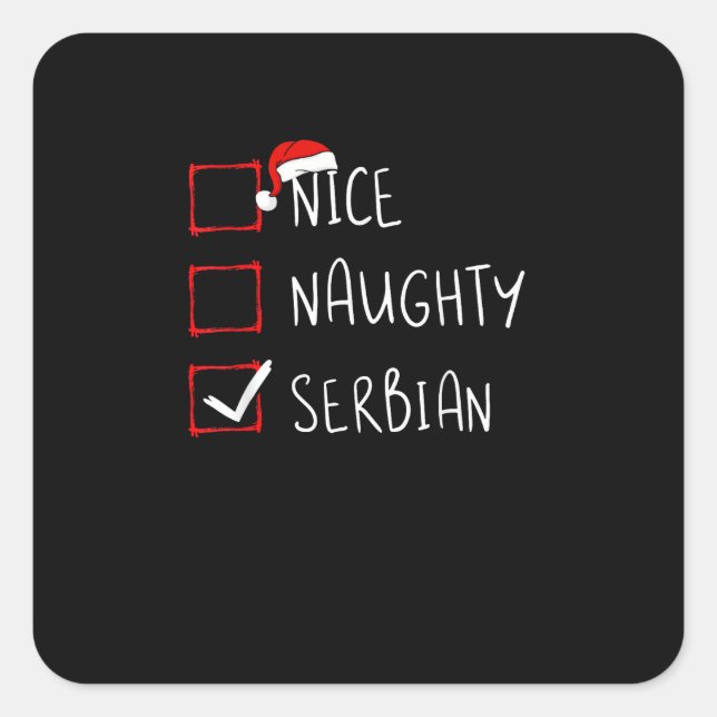 Sticker Carré Nice Naughty Serbian Christmas Heritage   (Devant)
