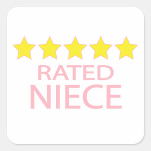 Sticker Carré Nièce cinq étoiles