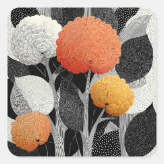 Sticker Carré Night Bloom on the Red Planet #5