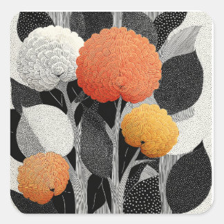 Sticker Carré Night Bloom on the Red Planet #5