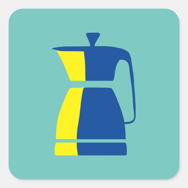 Sticker Carré N'Importe Quel Café Couleur (Devant)