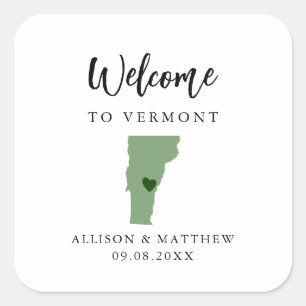 Sticker Carré N'importe quel sac de bienvenue Mariage Vermont co