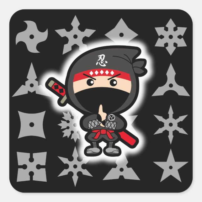 Sticker Carré Ninja Boy (Devant)