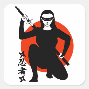 Sticker Carré Ninja Girl