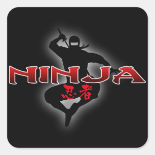 Sticker Carré Ninja Silhouette
