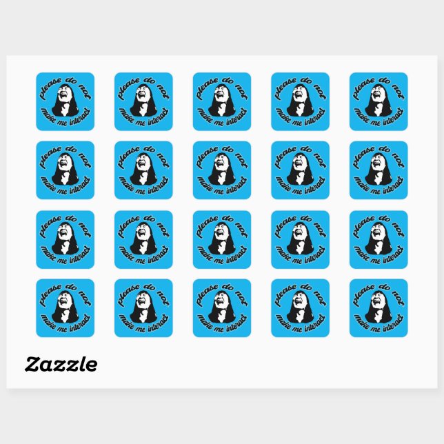 Sticker Carré n'interagissez pas avec moi (Feuille)