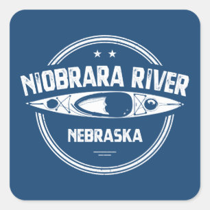 Sticker Carré Niobrara River Nebraska Kayaking