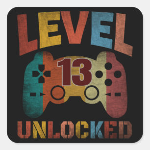 STICKER CARRÉ NIVEAU 13 DÉBLOQUÉ