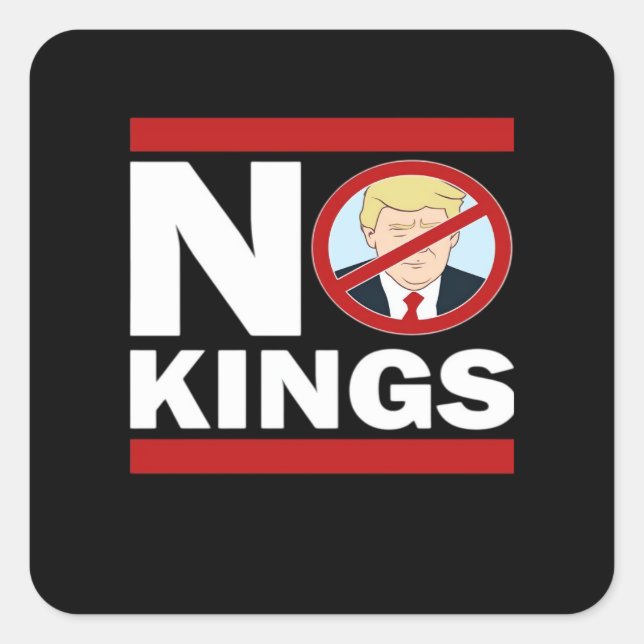 Sticker Carré No Kings Anti Classic Minimal Clean (Devant)
