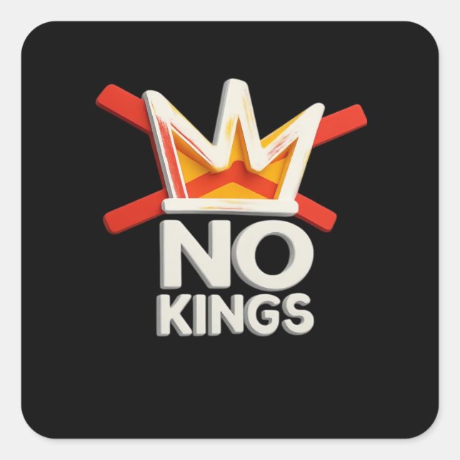 Sticker Carré No Kings Anti Minimal Clean Design (Devant)
