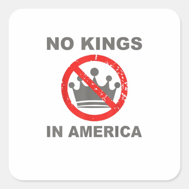 Sticker Carré No Kings In America Patriotic Casual (Devant)