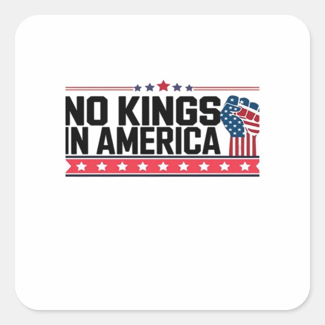 Sticker Carré No Kings In America USA Minimal Clean (Devant)