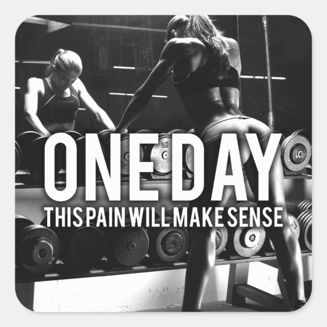 Sticker Carré No PAIN No Gain - Motivation de l'entraînement des (Devant)