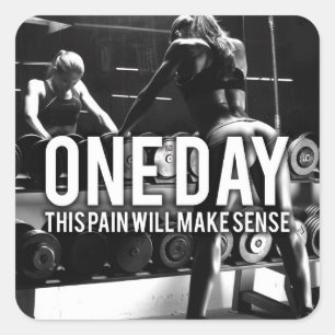 Sticker Carré No PAIN No Gain - Motivation de l'entraînement des