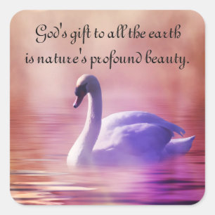 Sticker Carré Noble cygne