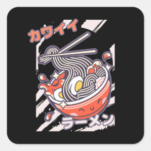 Sticker Carré Nodels Kawaii Ramen