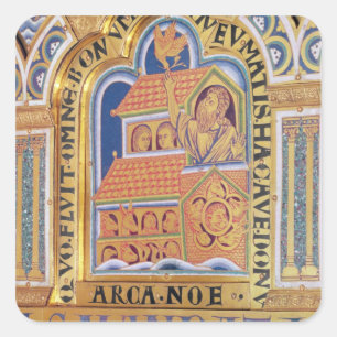 Sticker Carré Noé et Arche, détail un panneau Verduner