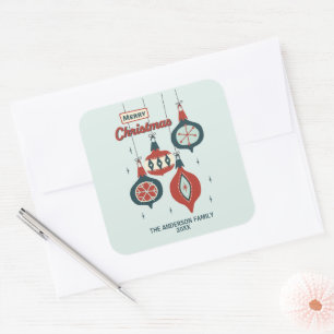 Sticker Carré Noël atomique du milieu du siècle