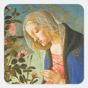 Sticker Carré Noël Botticelli Madonna et son enfant