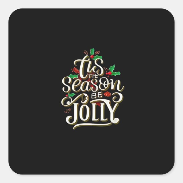 Sticker Carré Noël C'Est La Saison Jolly (Devant)