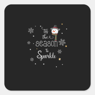 Sticker Carré Noël C'Est La Saison Pour Éclater