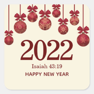 Sticker Carré Noël chrétien 2022 Bonne année