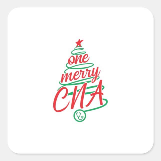 Sticker Carré Noël CNA une joyeuse infirmière certifiée (Devant)