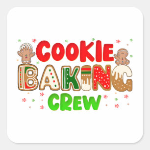 Sticker Carré Noël Cookie Baking Crew Group Correspondance de No