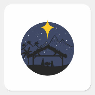 Sticker Carré Noël de la Sainte Famille