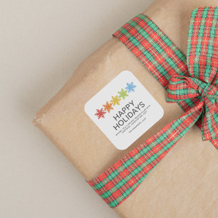 Sticker Carré Noël des flocons de neige colorés modernes