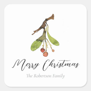 Sticker Carré Noël élégant de Mistletoe