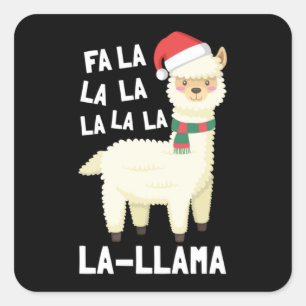 Sticker Carré Noël Fa La Llama Essentiel