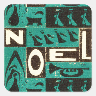 Sticker Carré Noel Green