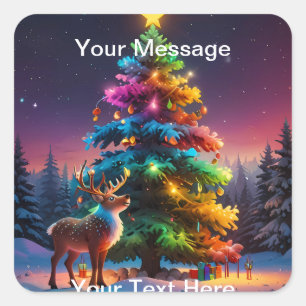 Sticker Carré Noël hiver Wonderland