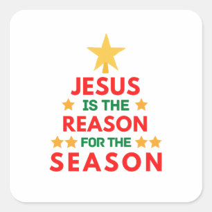 Sticker Carré Noël Jésus est la raison de la saison