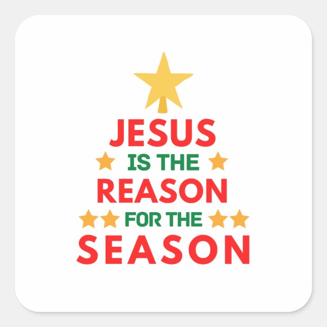Sticker Carré Noël Jésus est la raison de la saison (Devant)