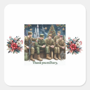 Sticker Carré Noël merci aux infirmières
