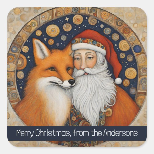 Sticker Carré Noël père Noël (Devant)