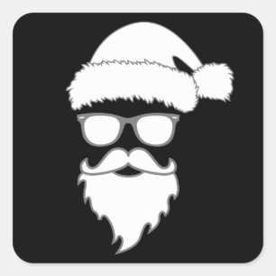 Sticker Carré Noël Père Noël Joyeux Amusant Idée cadeau