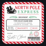 Sticker Carré Noël Pôle Nord Adresse Express Expédition<br><div class="desc">Aidez Père Noël à livrer ses cadeaux pour vos proches. Vos enfants seront tapés pour recevoir un mail personnalisé de Père Noël.</div>