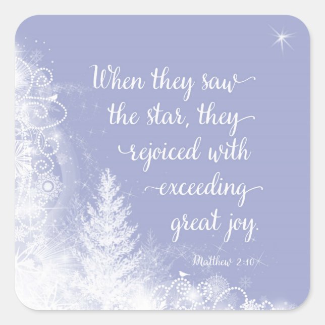 Sticker Carré Noël - Quand ils ont vu l'étoile (Devant)