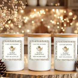 Sticker Carré Noël vert Berries rouges Cadeau alimentaire