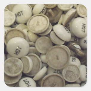 Sticker Carré Noeuds vintages en porcelaine chaude et froide