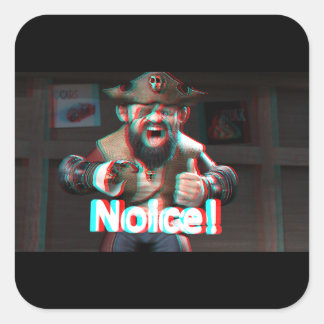 Sticker Carré Noice ! Badaz Beard 3D