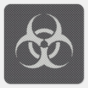 Sticker Carré Noir blanc et gris toxique Fibre de carbone