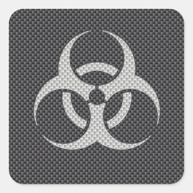 Sticker Carré Noir blanc et gris toxique Fibre de carbone (Devant)