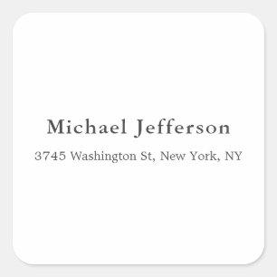 Sticker Carré Noir Blanc Unique Classique Élégant Simple