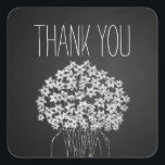Sticker Carré Noir Chalkboard Masonjar Fleurs Vintage Mariage<br><div class="desc"></div>