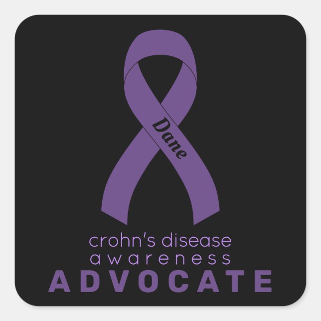 Sticker Carré noir de Crohn's Disease Advocate (Devant)