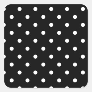 Sticker Carré Noir et blanc à pois